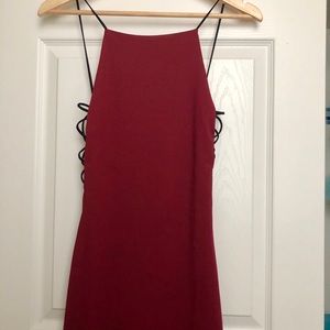 Red body con dress